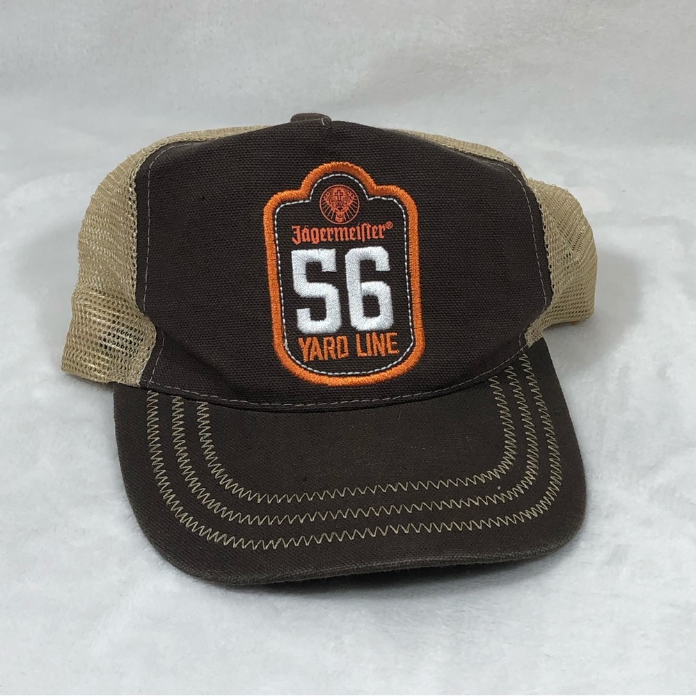 Jagermeister 56 Yard Line Football Mesh Trucker Snapback Baseball Dad Hat Cap.